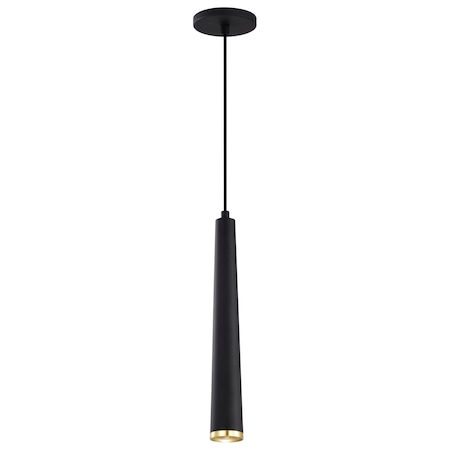 Nuvo Melrose 12-Watt 16 in. LED Pendant Matte Black and Brushed Brass Finish 62/828
